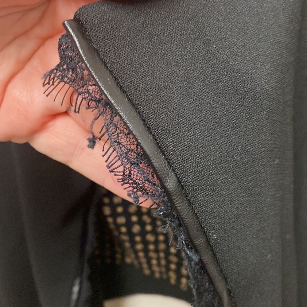 Anthropologie Elvenses Lace Trim Open Front Blazer Small - Picture 4 of 5